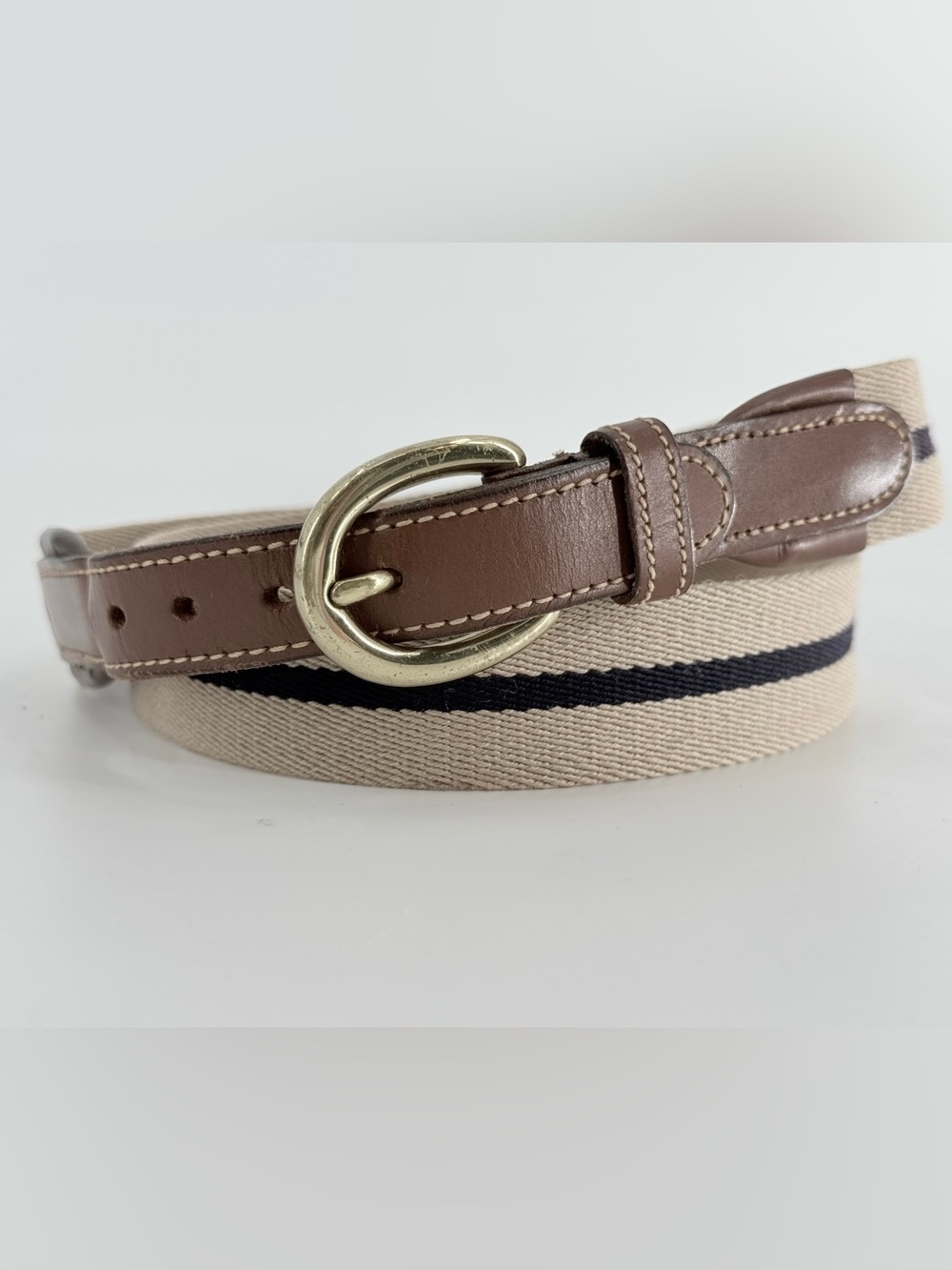 Brooks Brothers Canvas & Leather Belt 38